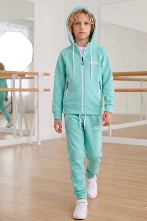 Erkek Çocuk Scuba Atheletic Reglan Kol Kapüşonlu Dalgıç Kumaş Eşofman Takımı ESF7028