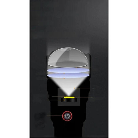 GoldSilver Gs-3400 TG Ledli Usb Şarj İle Çok Fonksiyonlu Yüksek Güç Led El Feneri