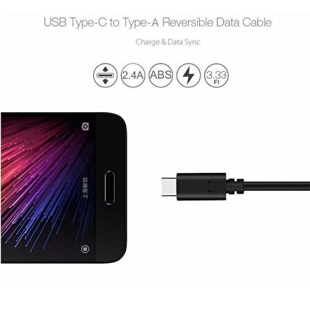  Type C Usb 3.1 Veri Aktarım Şarj Kablosu 1 Metre