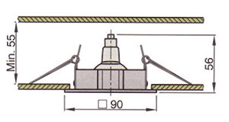 Vetus V-Line halojen tavan lambası. Model Vinci. Dönebilir. 1366226