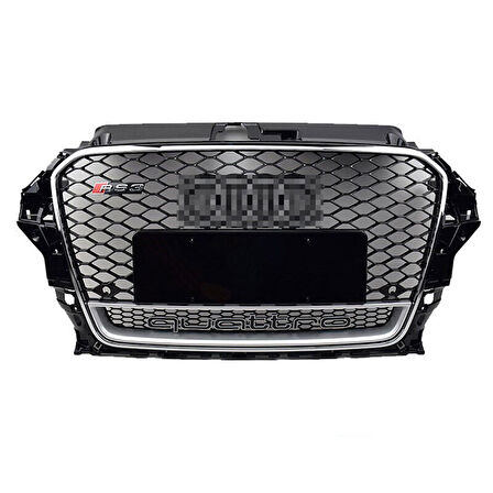Audi A3 RS3 2012-2016 Quattro Yazılı Kromlu Siyah Panjur