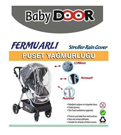 BabyDoor Fermuarlı Travel Bebek Arabası Yağmurluğu Puset Stoller Rain Cover