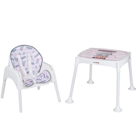 Babydoor Çok Amaçlı Mama Sandalyesi Pembe 