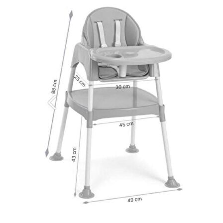 BabyDoor & Mama Star Çalışma Masalı Pedli Mama Sandalyesi 3 in 1