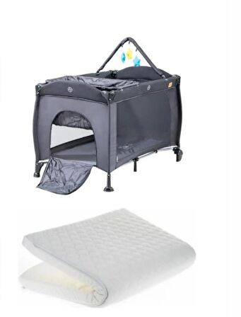 Baby2Go 2052 Arena Oyun Parkı Park Yatak 70 x 110 cm Baby 2 Go Yatak Hediyeli Siyah