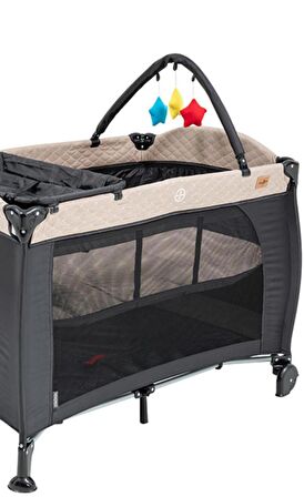 Baby2go 2350 Madrid 70X110cm Oyun Parkı yatak Hediyeli Bej