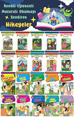 3.Sınıf Renkli Eğlenceli Maceralı Okumayı Sevdiren Hikayeler 2 (20 Kitap)