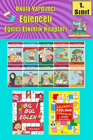 1.Sınıflar İçin Okumayı Sevdiren 10 lu Hikaye Seti -Bil Bul Eğlen-Kodlama 8 (Okulda Evde Tatilde)