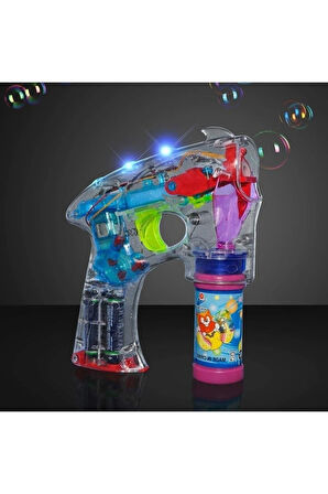 Flash Bubble Gun Pilli Sesli Işıklı Müzikli Köpük Atan Tabanca