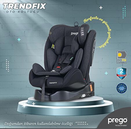 BabyDoor Trendfix 360° Dönebilen Isofixli 0 - 36 kg Oto Koltuğu Siyah