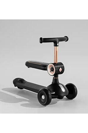Led Işık Tekerlekli Yükseklik Ayarlı Oturaklı Çocuk Scooter