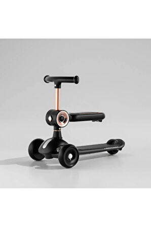 Led Işık Tekerlekli Yükseklik Ayarlı Oturaklı Çocuk Scooter