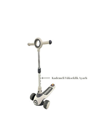 Toys Sesli Işıklı 3 Teker Kademeli Yükseklik Ayarlı Scooter