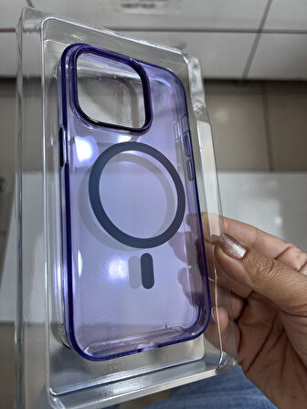IPHONE 14 PRO ŞEFFAF SERT SİLİKON KIIF MAGSAFELİ