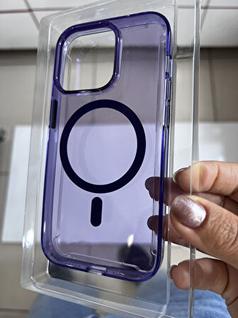 IPHONE 14 PRO ŞEFFAF SERT SİLİKON KIIF MAGSAFELİ