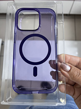 IPHONE 14 PRO ŞEFFAF SERT SİLİKON KIIF MAGSAFELİ
