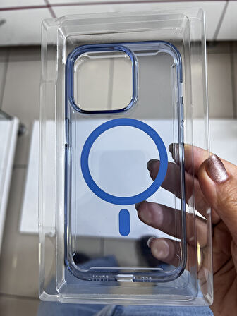 IPHONE 14 PRO ŞEFFAF SERT SİLİKON KIIF MAGSAFELİ