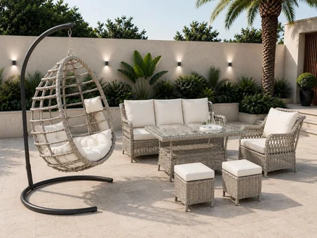 LİV CONCEPT OSCAR Bahçe ve Balkon Takımı 3+1+1 Tek Kişilik Salıncaklı