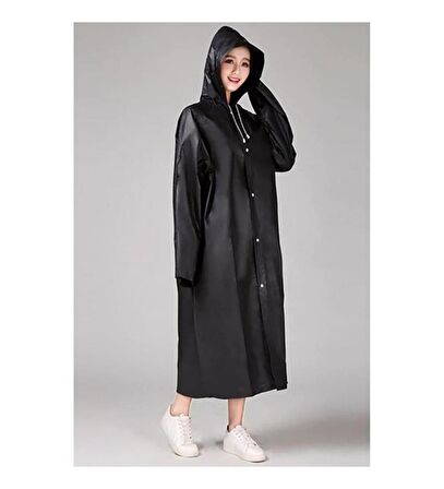 Kapüşonlu ve Çıtçıtlı Eva Yağmurluk Su Geçirmez Unisex Yağmurluk XL
