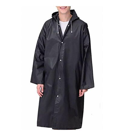 Kapüşonlu ve Çıtçıtlı Eva Yağmurluk Su Geçirmez Unisex Yağmurluk XL