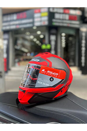 Storm 2 Faster Kırmızı-Siyah Full Face Motosiklet Kask