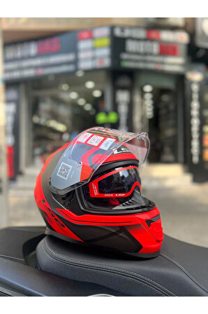 Storm 2 Faster Kırmızı-Siyah Full Face Motosiklet Kask