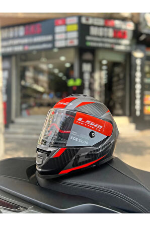 Storm 2 Racer Mat Titanıum Neon-Turuncu Full Face Motosiklet Kask