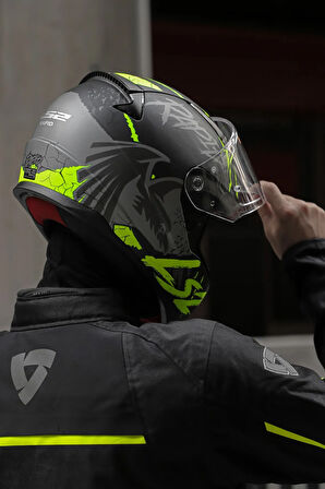 Rapıd 2 Raven Mat Siyah-gri-neon Sarı Kask