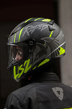 Rapıd 2 Raven Mat Siyah-gri-neon Sarı Kask