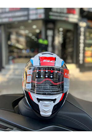 Storm 2 Mavi Kırmızı Full Face Kask