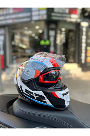 Storm 2 Mavi Kırmızı Full Face Kask