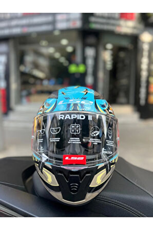 Rapid 2 Neo Mavi-Mor Full Face Motosiklet Kask