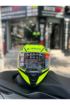 Storm 2 Dodger Mat Siyah-Neon Sarı Full Face Motosiklet Kask