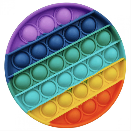 Pop It Duyusal Zihinsel Oyuncak  ( Rainbow Renk, Yuvarlak )