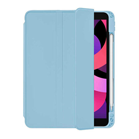 Smcase Apple iPad 10.2 8.Nesil Kılıf Standlı Kalem Bölmeli Arkası Şeffaf nt1