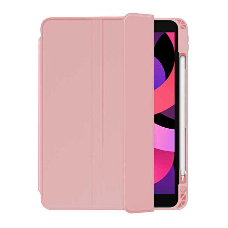 Smcase Apple iPad 10.2 2021 9.Nesil Kılıf Standlı Kalem Bölmeli Arkası Şeffaf nt1