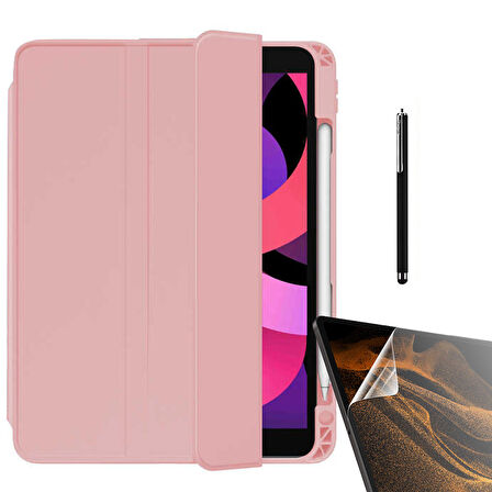 Smcase Apple iPad Pro 11 2022 M2 Kılıf Standlı Kalem Bölmeli Arkası Şeffaf nt22  Nano  Kalem