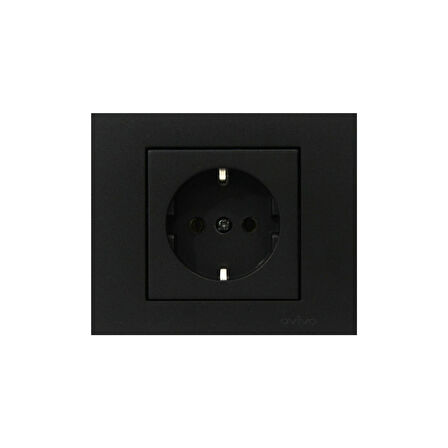 3 Adet Ovivo Grano Siyah Topraklı Priz Çerçeve Dahildir 3'lü