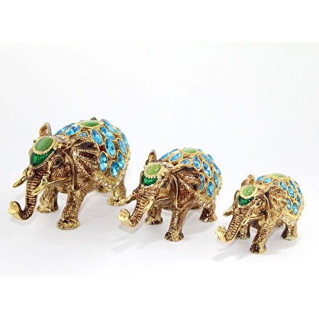 Swaroski Taşlı 3'lü Fil Figürü Alk1892