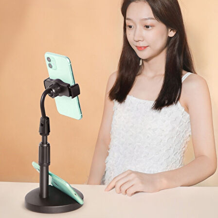 Buffer® Masa Üstü Tablet Ve Telefon Tutucu Plastik Aparat Siyah Telefon Standı