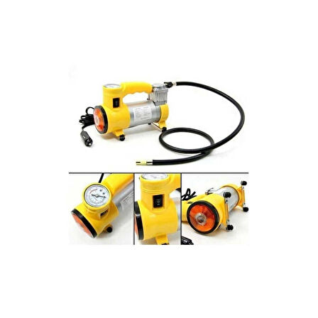 Metal Gövdeli Ve Işıklı Mini Araç Hava Kompresörü (4915)