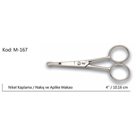 Rose Europe Aplike Ve Nakış Makası Kıvrık Küt Uçlu No:4 10,16 Cm