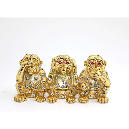 Swaroski Taşlı 3'lü Maymun Seti Alk1961