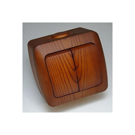 5 Adet Sıva Üstü Kiraz Ahşap Renkli Komütatör Ikili Anahtar Elbi / Alsu