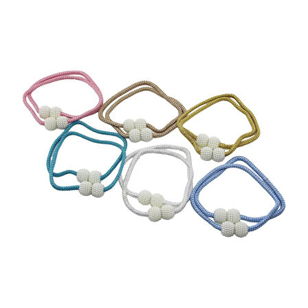 2pcs   Boncuk Toplu - Mıknatıslı  Renkli Perde İpi (4915)