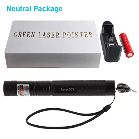 100mw Desen Başlıklı Şarjlı Yeşil Lazer Pointer (4915)