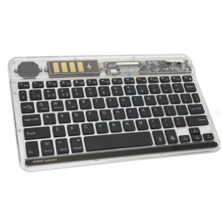 Zr612 Rgb Şeffaf Siyah Bluethooth Klavye