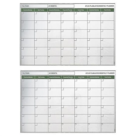 Buffer® Manyetik Yapışkanlı Bir Aylık Program Planlayıcı Takvim 85x56 Cm