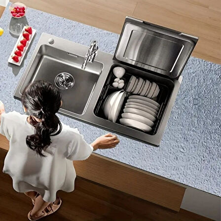 Buffer® Rulo Gümüş Alüminyum Folyo Duvar Kağıdı, Kendinden Yapışkanlı Raf İçi, Su Geçirmez Folyo  2 Mt X 60 Cm