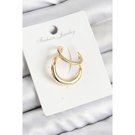 Pirinç Halka Model Gold Renk Sağ Kıkırdak Küpe